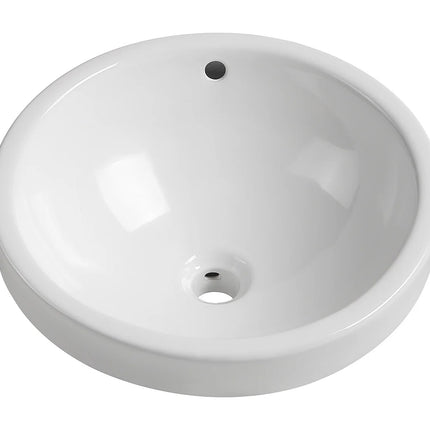 Vasque de salle de bain brillante avec vasque à encastrer - Blanc - 46 cm - Les Essentiels