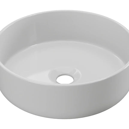 Vasque à poser ronde brillante en céramique - Blanc - 36 cm - Les Essentiels