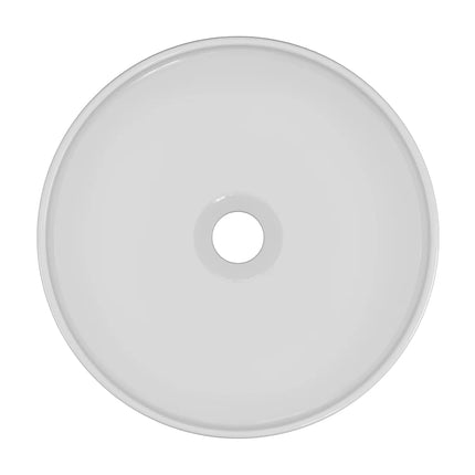 Vasque à poser ronde brillante en céramique - Blanc - 36 cm - Les Essentiels