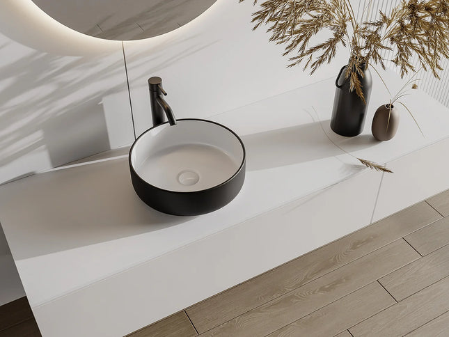 Vasque à poser design contemporain rond - Bronze mat - 36 cm - Les éphémères