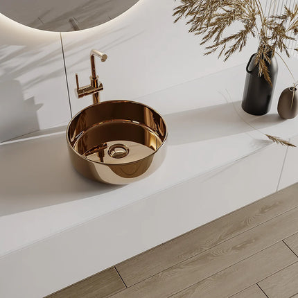 Vasque à poser design contemporain rond - Bronze mat - 36 cm - Les éphémères