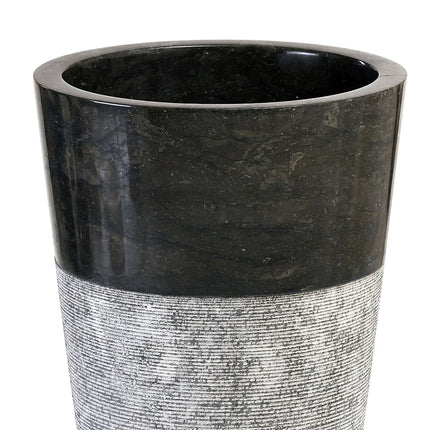 Vasque sur pied en marbre massif avec vasque ronde - Gris naturel - 40 cm - LANTA