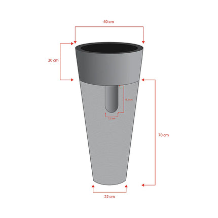 Vasque sur pied en marbre crème avec vasque ronde - 40 cm - LANTA