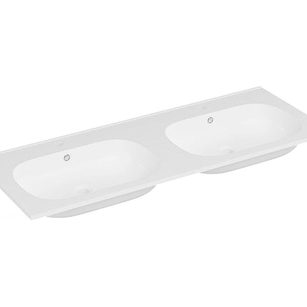 Vasque encastrable double vasque finition mate - Blanc - 120 cm - DS CONCEPT