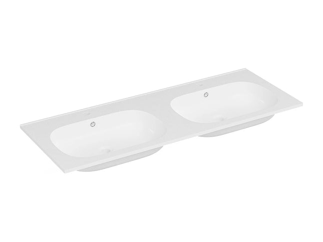Vasque encastrable double vasque finition mate - Blanc - 120 cm - DS CONCEPT