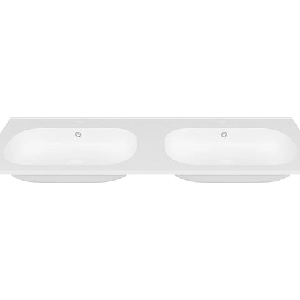 Vasque encastrable double vasque finition mate - Blanc - 120 cm - DS CONCEPT