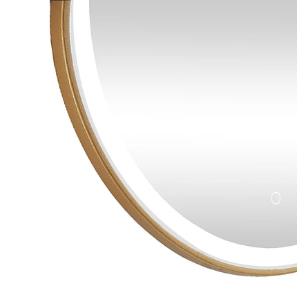 Miroir lumineux rond doré avec LED - 80 cm - NUMEA