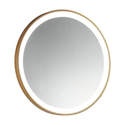 Miroir lumineux rond doré avec LED - 80 cm - NUMEA