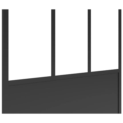 Paroi de douche style industriel avec barre de stabilisation ajustable - Noir mat - 100 cm - URBANIK