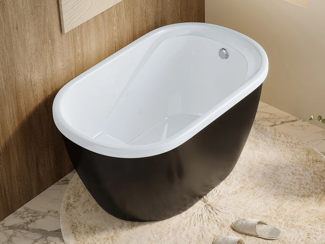 Baignoire sabot - 120 x 75 x 65 cm - Noire - 165 L - PICCOLA