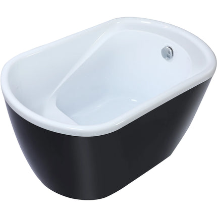 Baignoire sabot - 120 x 75 x 65 cm - Noire - 165 L - PICCOLA
