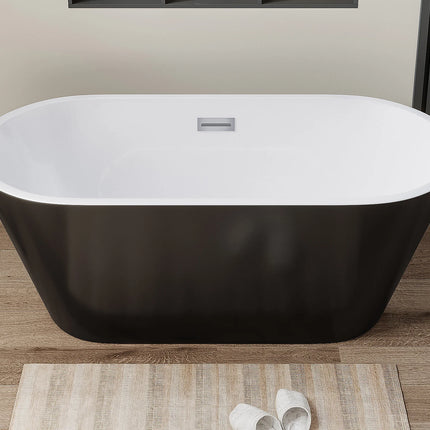 Baignoire îlot design - 150 x 70 x 58 cm - Noire - 201 L - TWIGGY