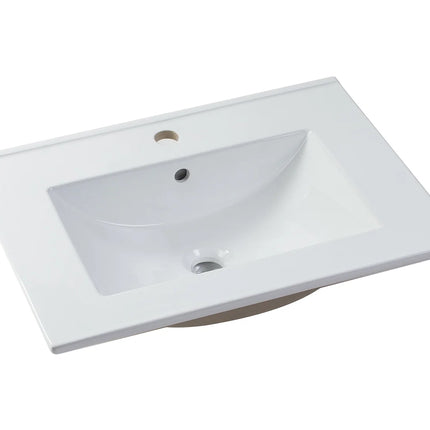 Meuble de salle de bain rainuré suspendu avec vasque à encastrer - Rose poudré - 60 cm - SATARA