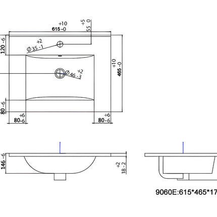 Meuble de salle de bain rainuré suspendu avec vasque à encastrer - Rose poudré - 60 cm - SATARA