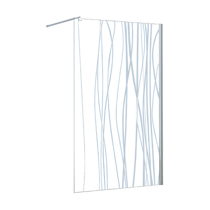 Paroi de douche à l'italienne sérigraphiée - Transparent - 140 cm - DANNA