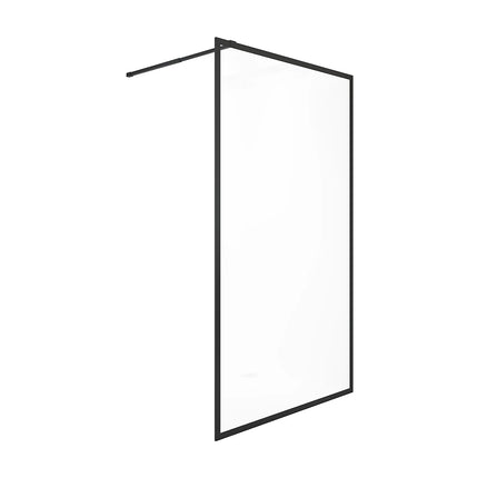 Paroi de douche à l'italienne finition noire mate - 100 cm - AMBERI