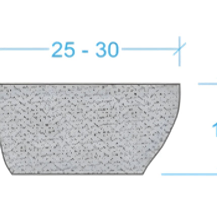 Vasque de salle de bain en pierre naturelle avec vasque ronde - Gris - 25 cm - STONE