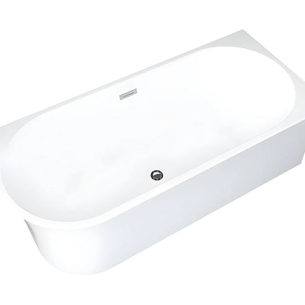 Baignoire d'angle asymétrique brillante avec bonde clic-clac - Blanche - 170 cm - PONTICOLA