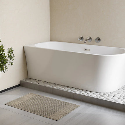 Baignoire d'angle asymétrique brillante à poser - Blanche - 170 cm - PONTICOLA
