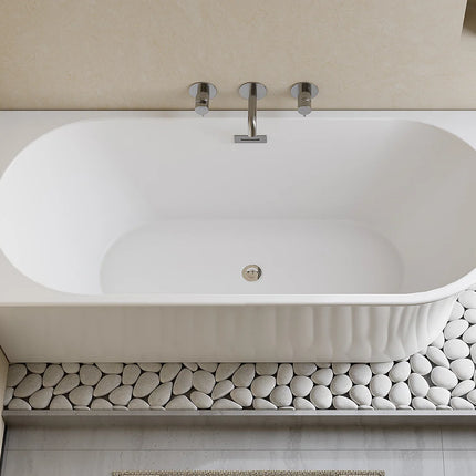 Baignoire d'angle asymétrique brillante à poser - Blanche - 170 cm - PONTICOLA
