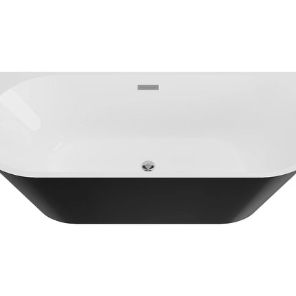 Baignoire semi îlot design asymétrique finition brillante - Noir brillant - 180 cm - Les Éphémères