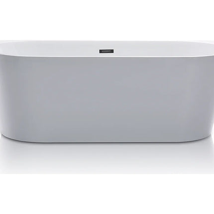 Baignoire semi îlot asymétrique finition brillante - Blanche - 75 cm - DIVINA
