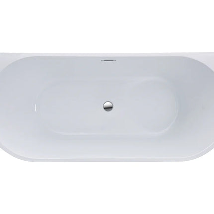 Baignoire semi îlot asymétrique finition brillante - Blanche - 75 cm - DIVINA