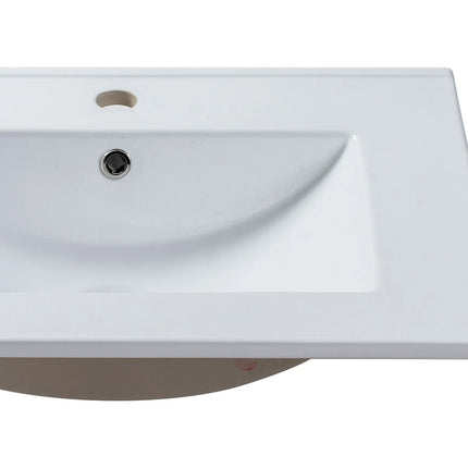 Vasque à encastrer finition polie brillante avec vasque rectangulaire - Blanc - 61 cm - MOTIAC