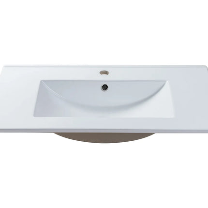 Vasque à encastrer rectangulaire finition brillante avec céramique haut de gamme - Blanc - 81 cm - MOTIAC