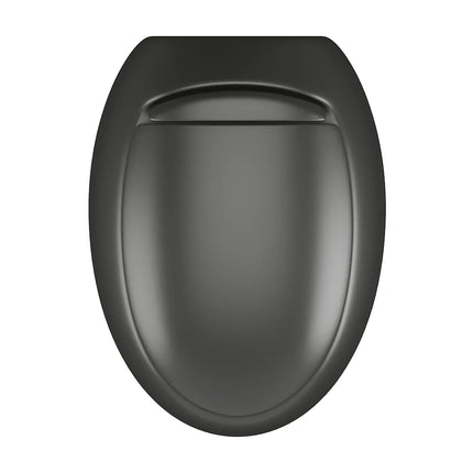 WC suspendu design contemporain avec bride - Noir mat - 40 cm - HURO II