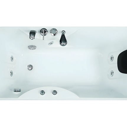 Baignoire balnéo angle gauche avec appuie-tête - Blanc - 150 cm - GAVINO