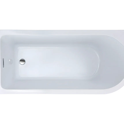 Baignoire d'angle asymétrique avec meuble intégré - Blanc brillant - 170 cm - ANIKA