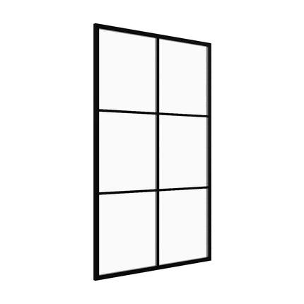 Paroi de douche à l'italienne sérigraphiée mat avec barre de stabilisation - Noir mat - 120 cm - VENTANITA