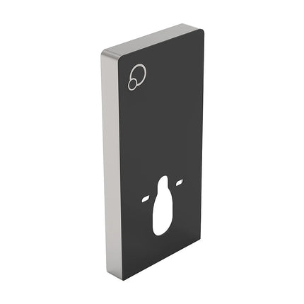 Pack WC suspendu design arrondi noir mat avec bâti-support décoratif verre trempé brillant - 40 cm - HURO II