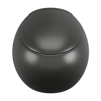 Pack WC suspendu design arrondi noir mat avec bâti-support décoratif verre trempé brillant - 40 cm - HURO II