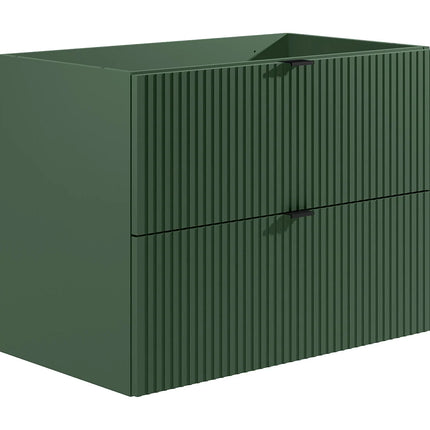 Meuble de salle de bain rainuré mat avec vasque à encastrer - Vert - 80 cm - Good for Planet
