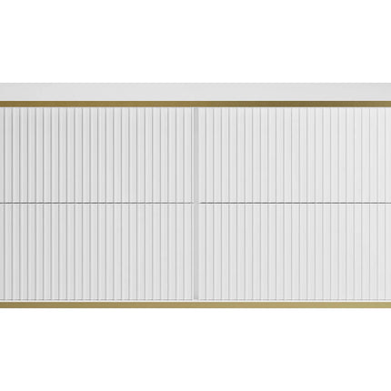 Meuble sous vasque suspendu rainuré avec liseré doré - Noir - 120 cm - KELIZA