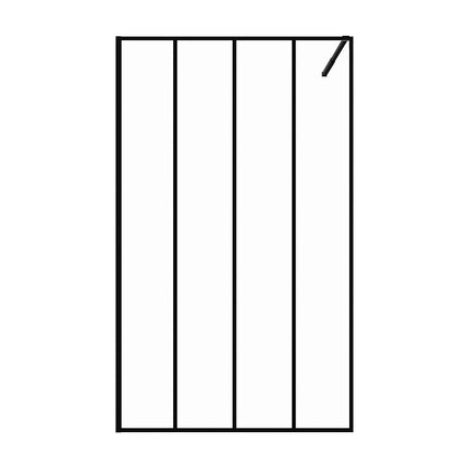 Paroi de douche à l'italienne finition sérigraphiée mate effet industriel - Noir - 120 cm - ATALIA II
