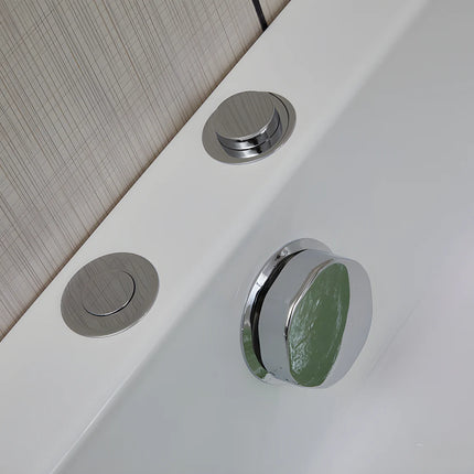 Baignoire balnéo d'angle gauche avec système de cascade - Blanc - 150 cm - AGLENA