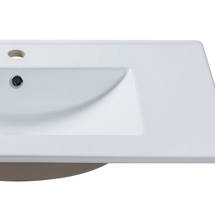 Vasque à encastrer en céramique brillante avec vasque encastrable - Blanc - 101 cm - MOTIAC
