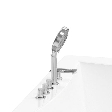 Baignoire balnéo d'angle avec système de massage hydromassant - Blanc - 135 cm - AGYNESS