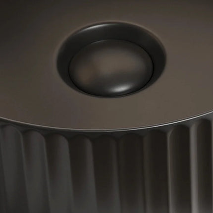 Vasque à poser ronde striée avec vasque - Noir mat - 36 cm - DS CONCEPT