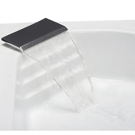 Baignoire balnéo d'angle gauche avec système de cascade - Blanc - 150 cm - AGLENA