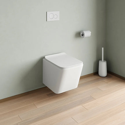 WC suspendu sans bride finition mate - blanc - 35,5 cm - Les Essentiels CLEMONA