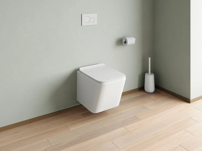 WC suspendu sans bride finition mate - blanc - 35,5 cm - Les Essentiels CLEMONA