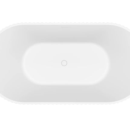 Baignoire ovale texturée à poser - Blanc mat - 150 cm - ALIENA