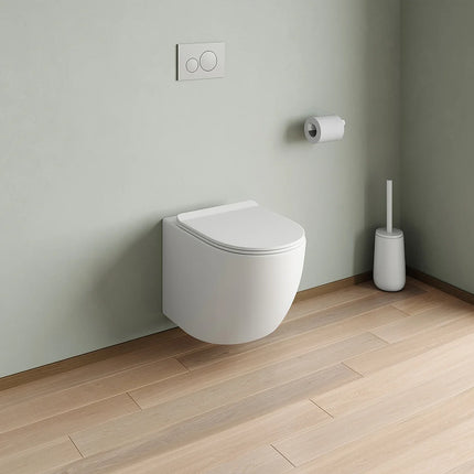 WC suspendu sans bride finition mate - blanc - 36 cm - Les Essentiels