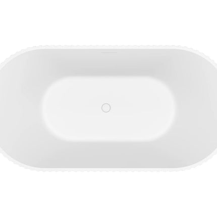 Baignoire ovale striée à poser - Blanc mat texturé - 170 cm - ALIENA