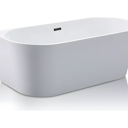 Baignoire semi îlot asymétrique finition brillante - Blanche - 180 cm - DIVINA