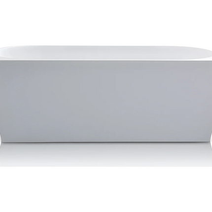 Baignoire semi îlot asymétrique finition brillante - Blanche - 180 cm - DIVINA